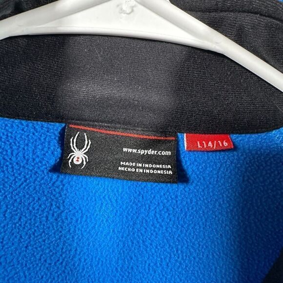 Spyder Blue Knit Full Zip Pull Over Knit Sweater Size Large 14/16 - Picture 3 of 11